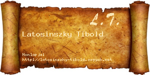 Latosinszky Tibold névjegykártya